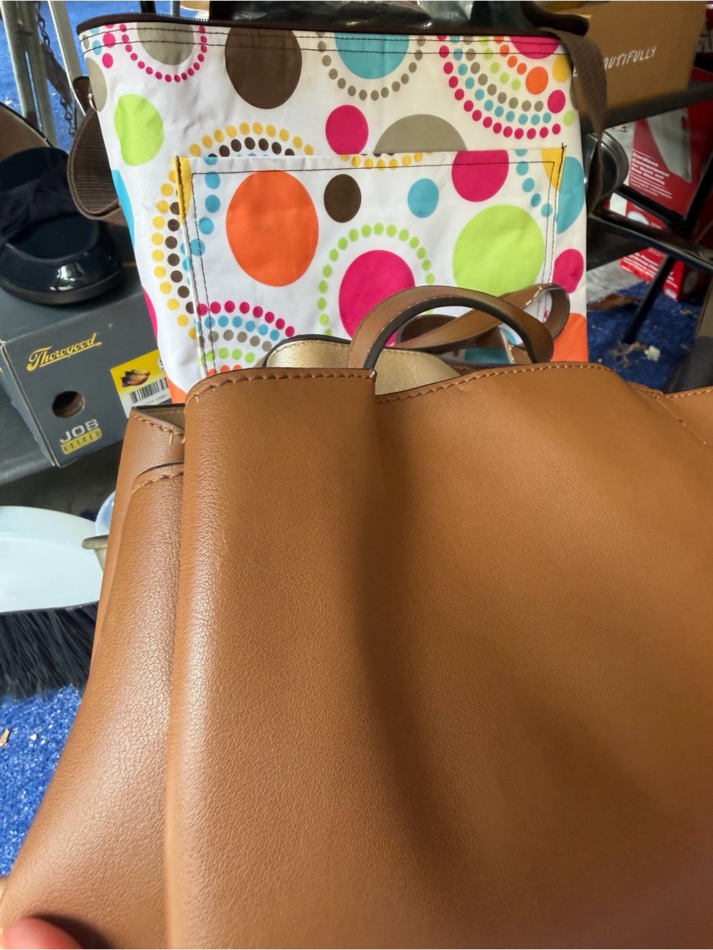 Nine West Brown Tote with Silver Logo - Picture 8 of 10
